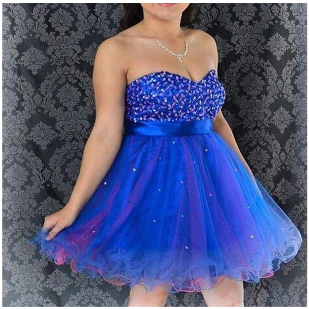 Sarahbridal Women's Tulle Sequin Short Homecoming Dress